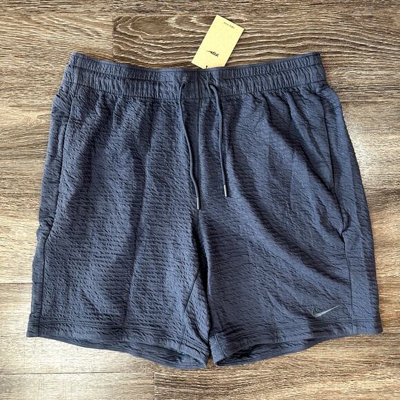 Nike Yoga Shorts Mens Large-Tall Blue 7" Length Dri-FIT Training DX0926-437 - Picture 1 of 4